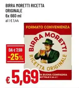 Famila BIRRA MORETTI RICETTA ORIGINALE 6x 660 ml offerta