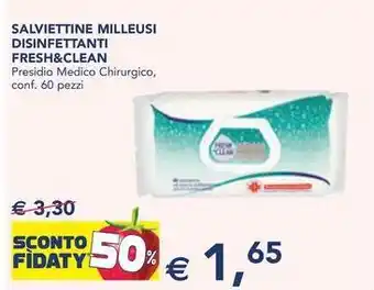 Esselunga SALVIETTINE MILLEUSI DISINFETTANTI FRESH&CLEAN offerta