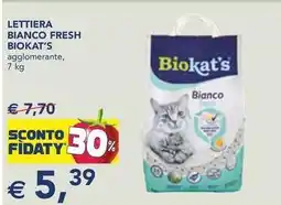 Esselunga LETTIERA BIANCO FRESH BIOKAT'S agglomerante, 7 kg offerta