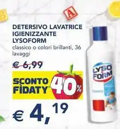Esselunga DETERSIVO LAVATRICE IGIENIZZANTE LYSOFORM offerta
