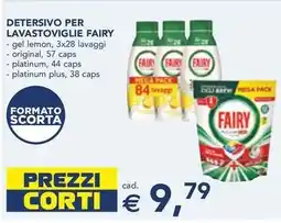 Esselunga DETERSIVO PER LAVASTOVIGLIE FAIRY - gel lemon, 3x28 lavaggi offerta