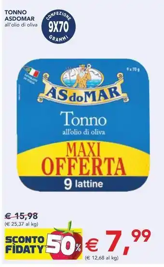 Esselunga TONNO ASDOMAR all'olio di oliva offerta