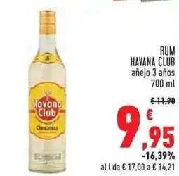 Conad Superstore RUM HAVANA CLUB añejo 3 años 700 ml offerta