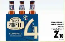 BIRRA L'ORIGINALE BIRRIFICIO ANGELO PORETTI 4 luppoli, 33 cl x 3