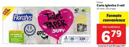 Lidl Floralys Toilet PAPER 20 rotoli, 220 strappi offerta