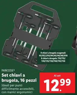 Lidl PARKSIDE Set chiavi a brugola, 16 pezzi offerta
