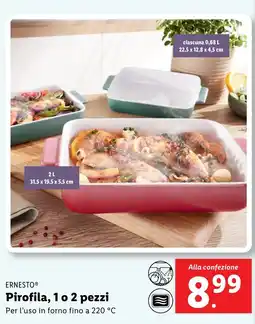Lidl ERNESTO® Pirofila, 1 o 2 pezzi Per l'uso in forno fino a 220 °C offerta
