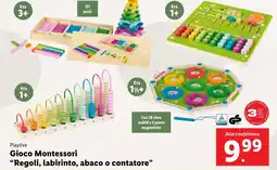 Lidl Playtive Gioco Montessori "Regoli, labirinto, abaco o contatore” offerta