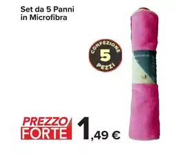Carrefour Set da 5 Panni in Microfibra offerta