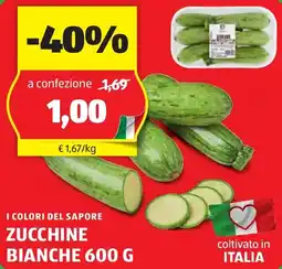ALDI I COLORI DEL SAPORE ZUCCHINE BIANCHE 600 G offerta
