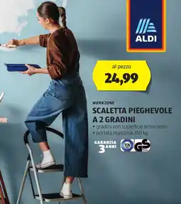 ALDI WORKZONE SCALETTA PIEGHEVOLE A 2 GRADINI offerta