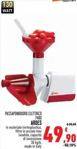 Conad Superstore PASSAPOMODORO ELETTRICO 7480 ARDES offerta
