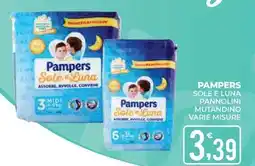 Eté PAMPERS SOLE E LUNA PANNOLINI MUTANDINO VARIE MISURE offerta