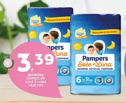Extra Supermercati PAMPERS PANNOLINI SOLE E LUNA VARI TIPI offerta