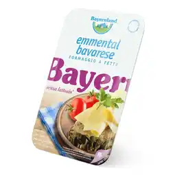 Qui Discount EMMENTAL/CACIOTTA/CHEDDAR A FETTE SENZA LATTOSIO BAYERNLAND 100 GR offerta