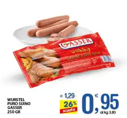 Qui Discount WURSTEL PURO SUINO GASSER 250 GR offerta
