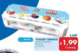 MD Discount YOGURT CREMOSI MALGA PARADISO g 125 x 10 offerta