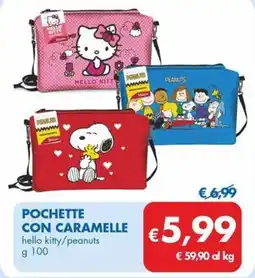 MD Discount POCHETTE CON CARAMELLE hello kitty/peanuts g 100 offerta