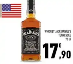 Conad WHISKEY JACK DANIEL'S TENNESSEE 70 cl offerta