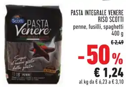 Conad PASTA INTEGRALE VENERE RISO SCOTTI penne, fusilli, spaghetti 400 g offerta