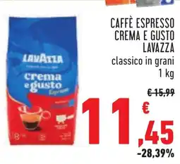 Conad CAFFÈ ESPRESSO CREMA E GUSTO LAVAZZA classico in grani 1 kg offerta