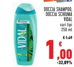 Conad DOCCIA SHAMPOO, DOCCIA SCHIUMA VIDAL vari tipi 250 ml offerta
