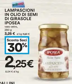 Coop Superstore LAMPASCIONI IN OLIO DI SEMI DI GIRASOLE IPOSEA 280 g offerta