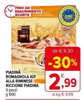 Iperal Piadina romagnola igp alla riminese riccione PIADINA offerta