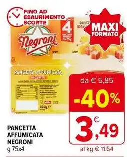 Iperal Pancetta affumicata NEGRONI offerta