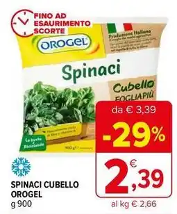 Iperal Spinaci cubello OROGEL offerta
