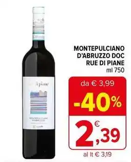 Iperal Montepulciano d'abruzzo doc rue di piane offerta