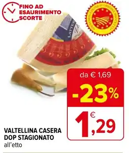 Iperal Valtellina casera dop stagionato offerta