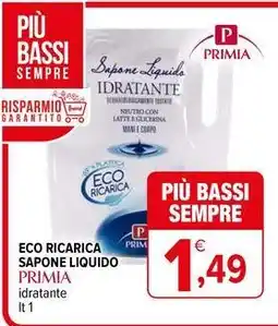 Iperal Eco ricarica sapone liquido PRIMIA offerta