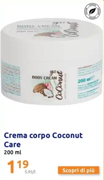 Action Crema corpo Coconut Care offerta