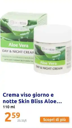 Action Crema viso giorno e notte Skin Bliss Aloe offerta