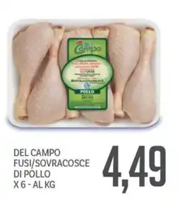 Supermercati Piccolo Del campo fusi/sovracosce di pollo offerta