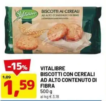 DPiù Vitalibre biscotti con cereali ad alto contenuto di fibra offerta