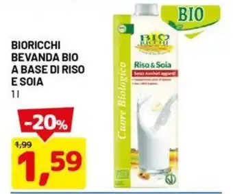 DPiù Bioricchi bevanda bio a base di riso e soia offerta