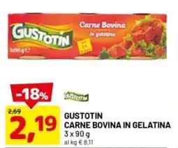 DPiù Gustotin carne bovina in gelatina offerta