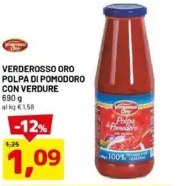 DPiù Verderosso oro polpa di pomodoro con verdure offerta