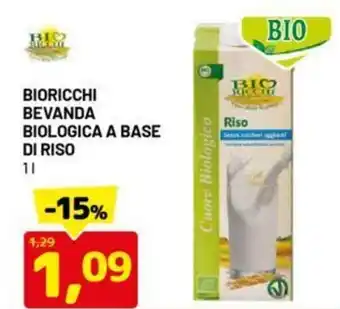 DPiù Bioricchi bevanda biologica a base di riso offerta