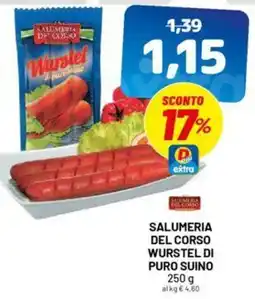 DPiù Salumeria del corso wurstel di puro suino offerta
