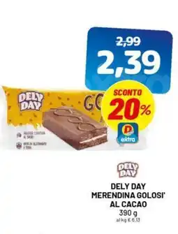 DPiù Dely day merendina golosi al cacao offerta