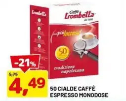 DPiù 50 cialde caffè espresso monodose offerta