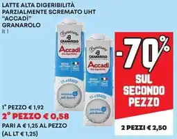 Pam Latte alta digeribilità parzialmente scremato uht "accadì" GRANAROLO offerta