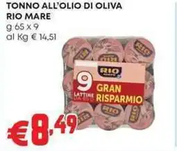 Pam Tonno all'olio di oliva RIO MARE offerta