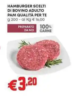 Pam Hamburger scelti di bovino adulto pam qualità per te offerta