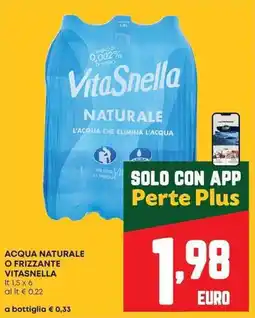 Pam Acqua naturale o frizzante VITASNELLA offerta