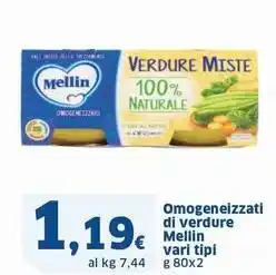 Sigma Omogeneizzati di verdure Mellin offerta