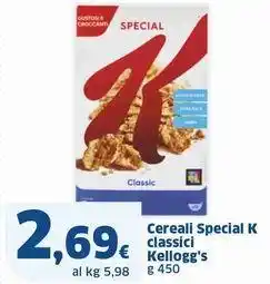 Sigma Cereali Special K classici Kellogg's offerta